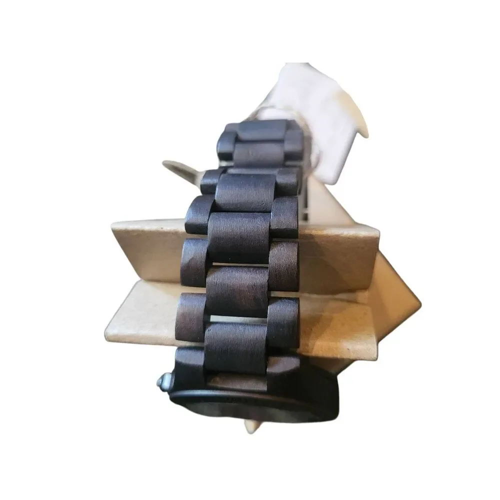 NIB Bewell Watch Men's Dark Ebony Analog Wristwatch Wood Grain Minimalist
